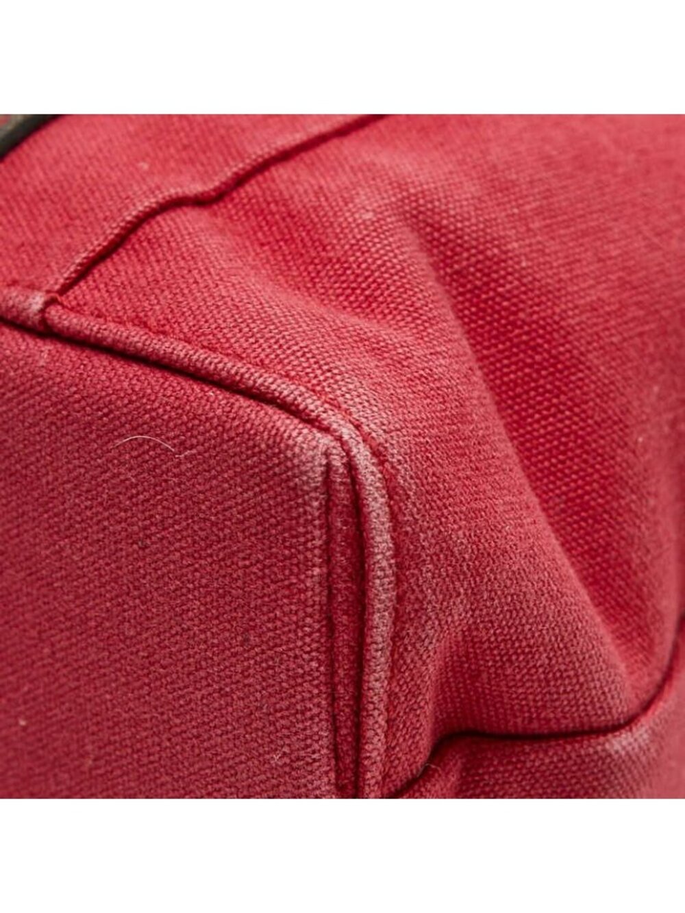 Hermes Troca Horizontal MM Tote Red Brown Black Canvas Leather - Picture 4 of 9